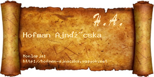 Hofman Ajnácska névjegykártya